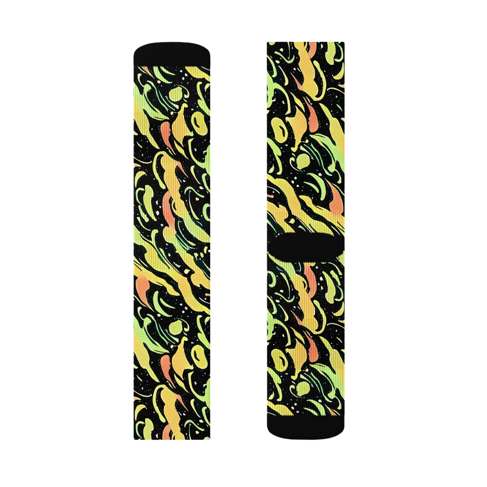 Blacklight Drift on Socks — Right Sock