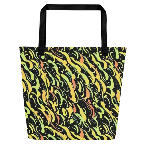 Blacklight Drift on a Large Tote Bag W/ Pocket