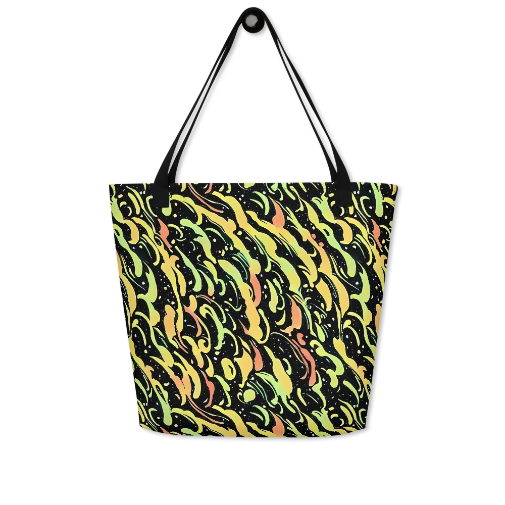 Blacklight Drift on Large Tote Bag W/ Pocket — Front