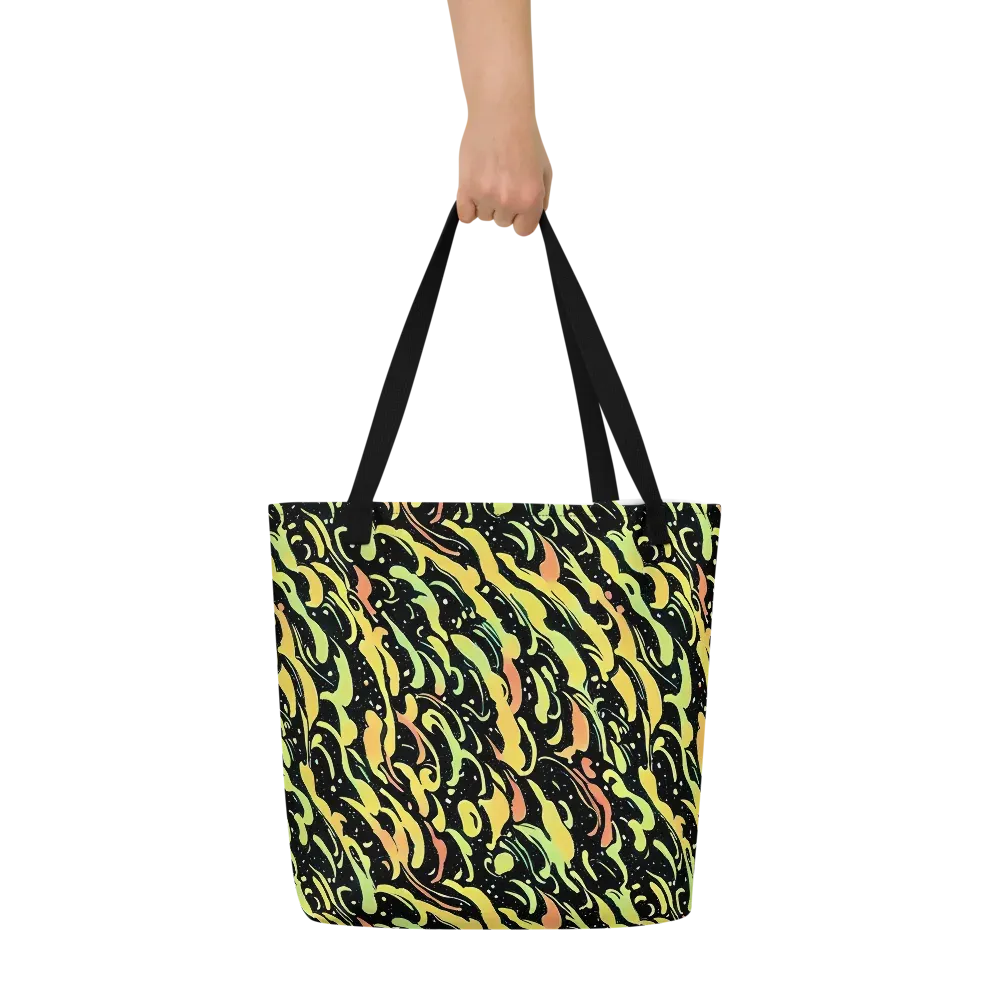 Blacklight Drift on Large Tote Bag W/ Pocket — Front