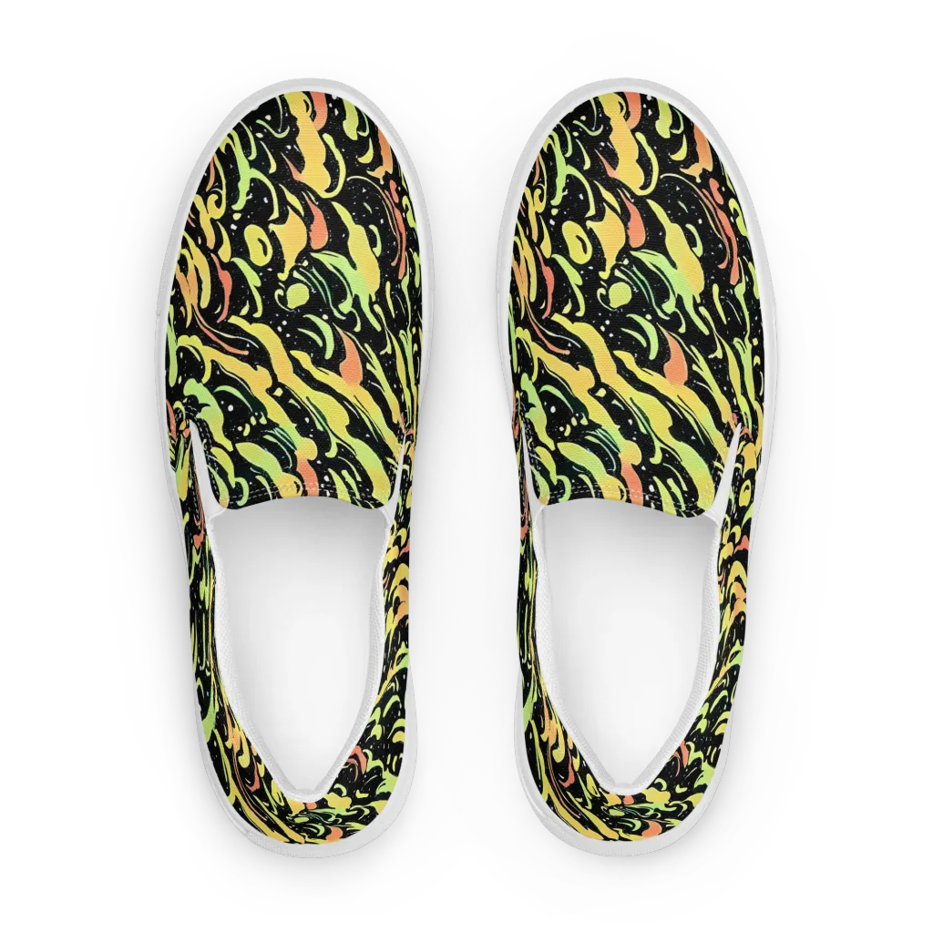 Blacklight Drift on Women's Slip-On Canvas Shoes — Front