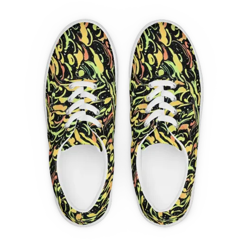 Blacklight Drift on a Men's Lace-Up Canvas Shoes
