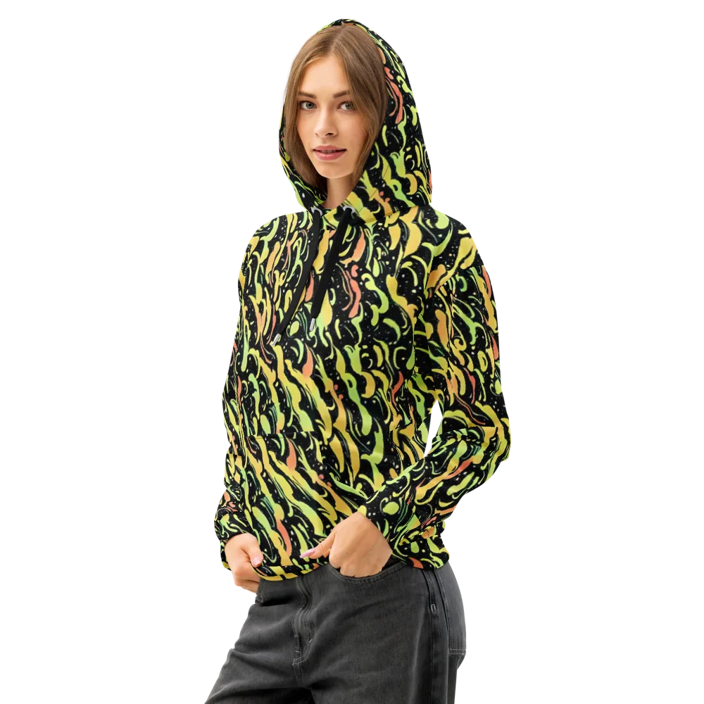 Blacklight Drift on Cotton Hoodie — Left Front