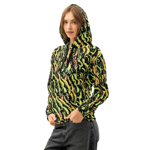 Blacklight Drift on a Cotton Hoodie