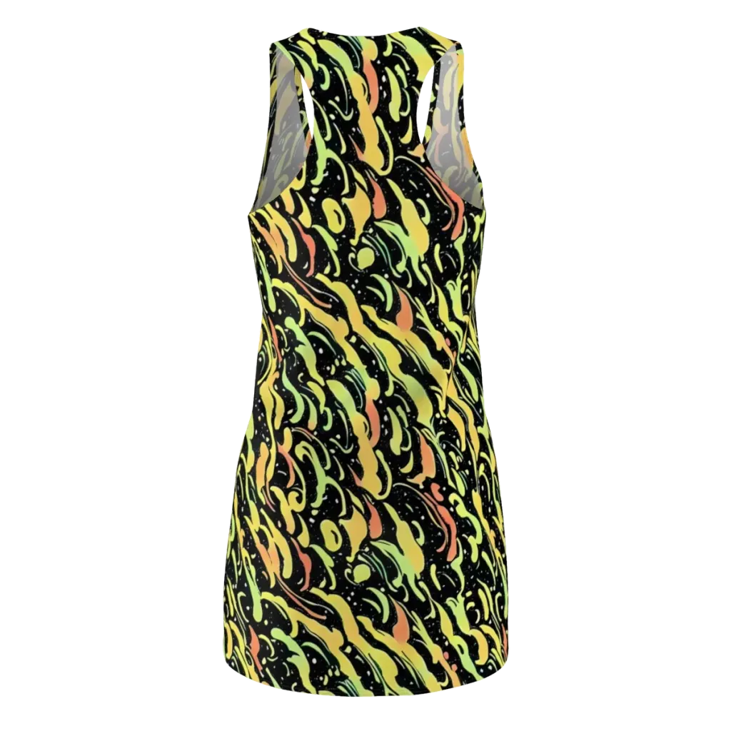 Blacklight Drift on Racerback Dress — Back