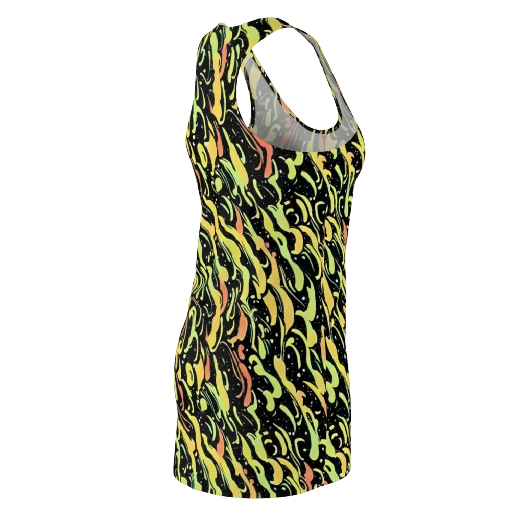 Blacklight Drift on Racerback Dress — Back Side
