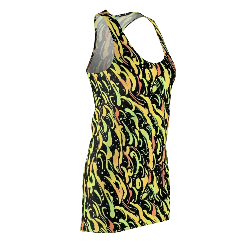 Blacklight Drift on Racerback Dress — Front Side