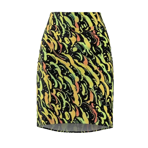Blacklight Drift on a Pencil Skirt
