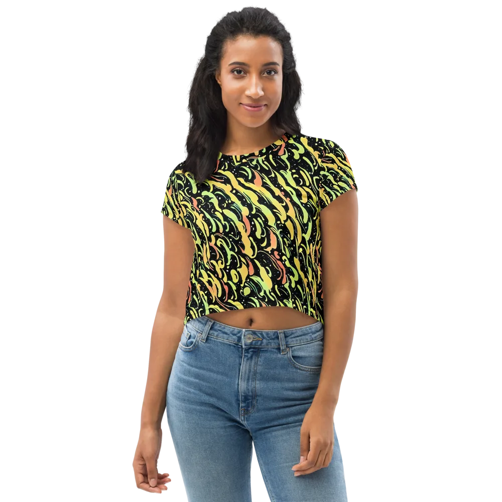 Blacklight Drift on Crop Tee — Front