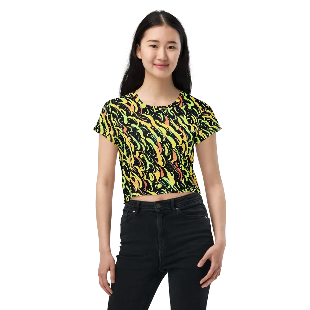 Blacklight Drift on Crop Tee — Front