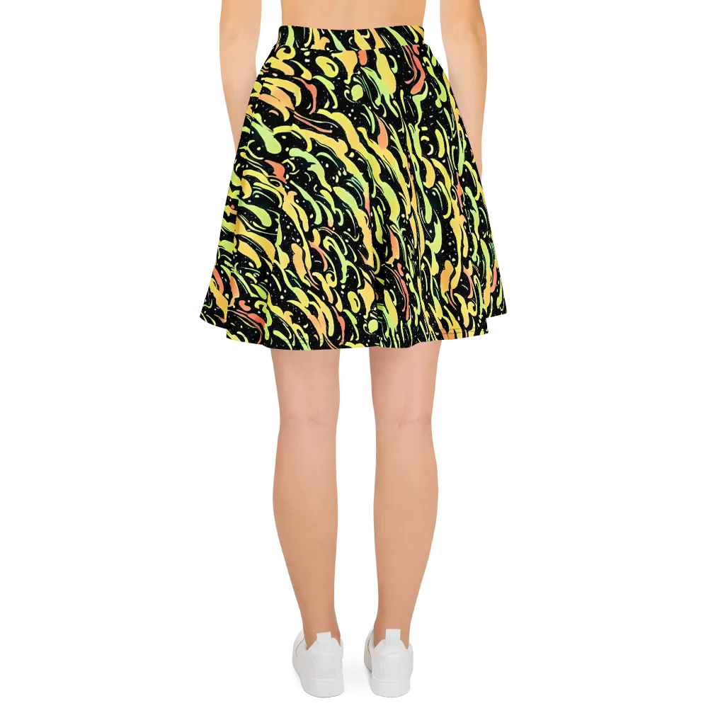 Blacklight Drift on Skater Skirt — Back