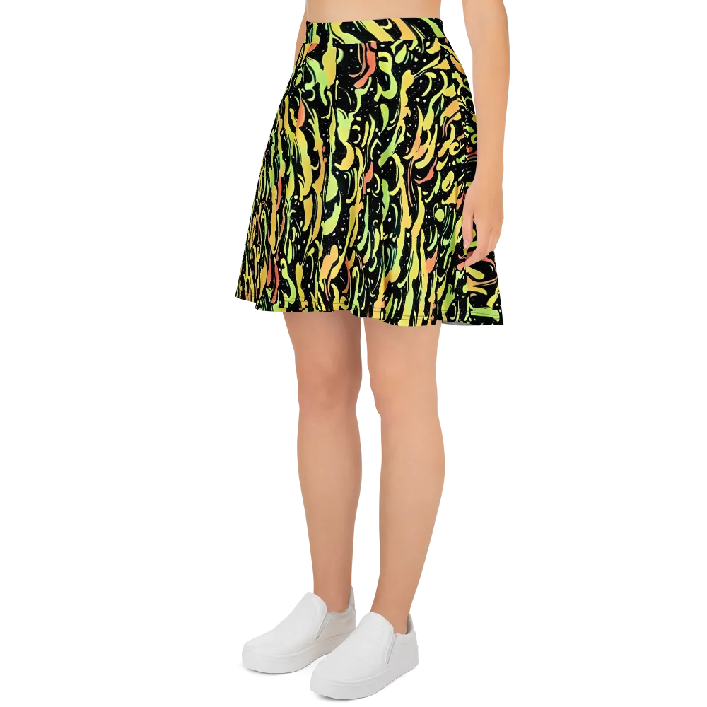 Blacklight Drift on Skater Skirt — Left