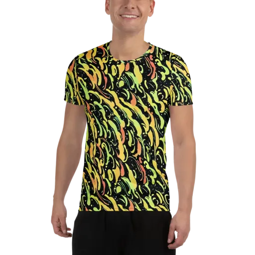 Blacklight Drift on a Men's Athletic T-Shirt