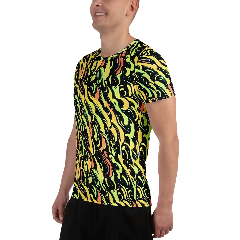 Blacklight Drift on Men's Athletic T-Shirt — Left