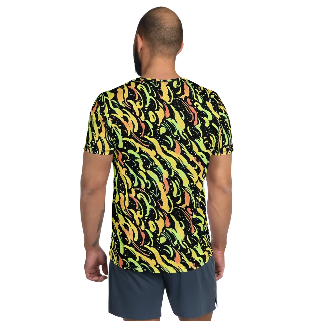 Blacklight Drift on Men's Athletic T-Shirt — Back