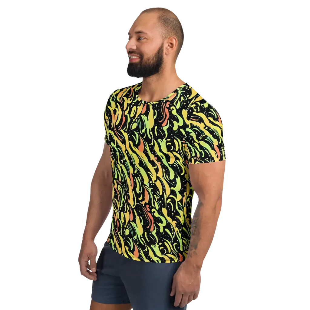 Blacklight Drift on Men's Athletic T-Shirt — Left