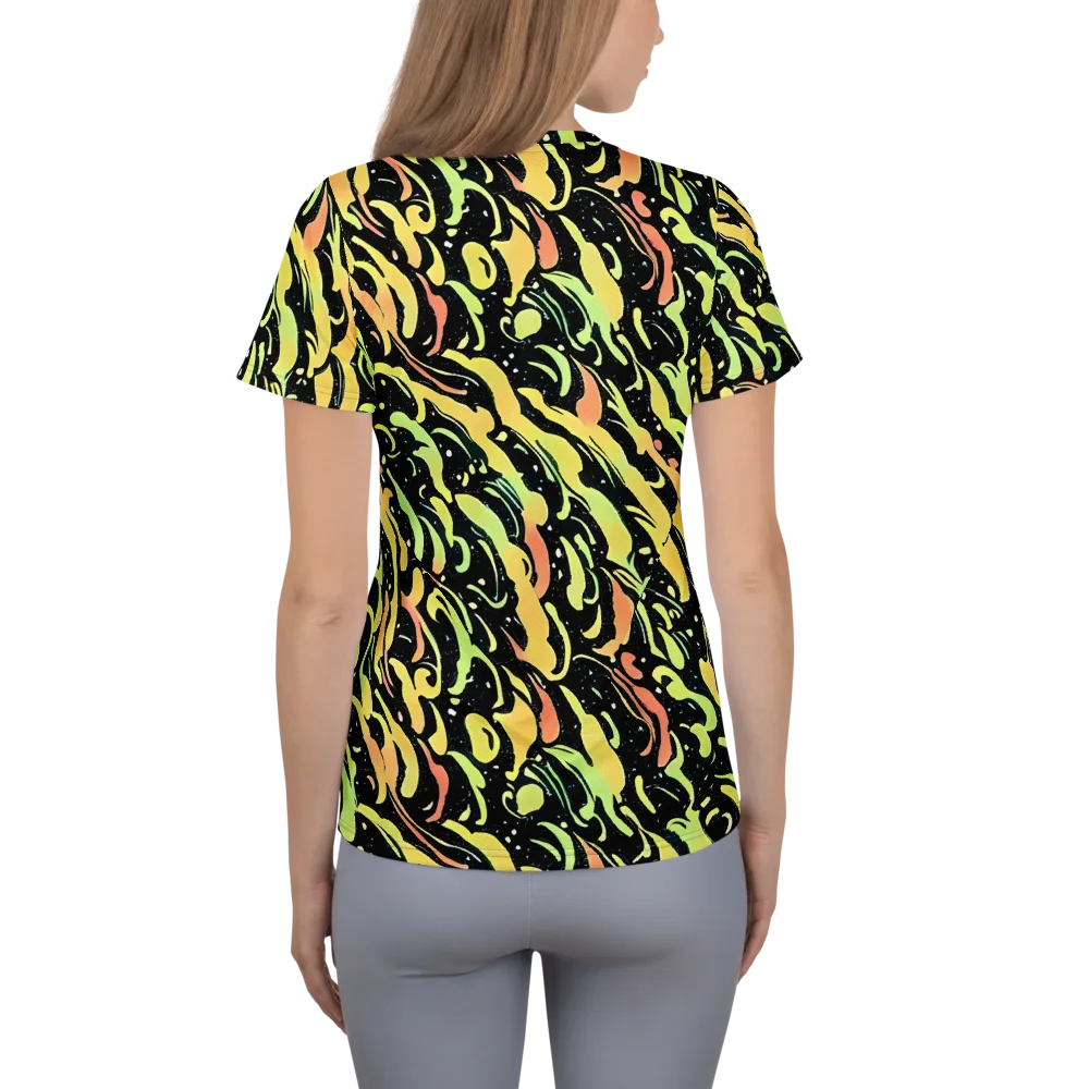 Blacklight Drift on Women's Athletic T-Shirt — Back