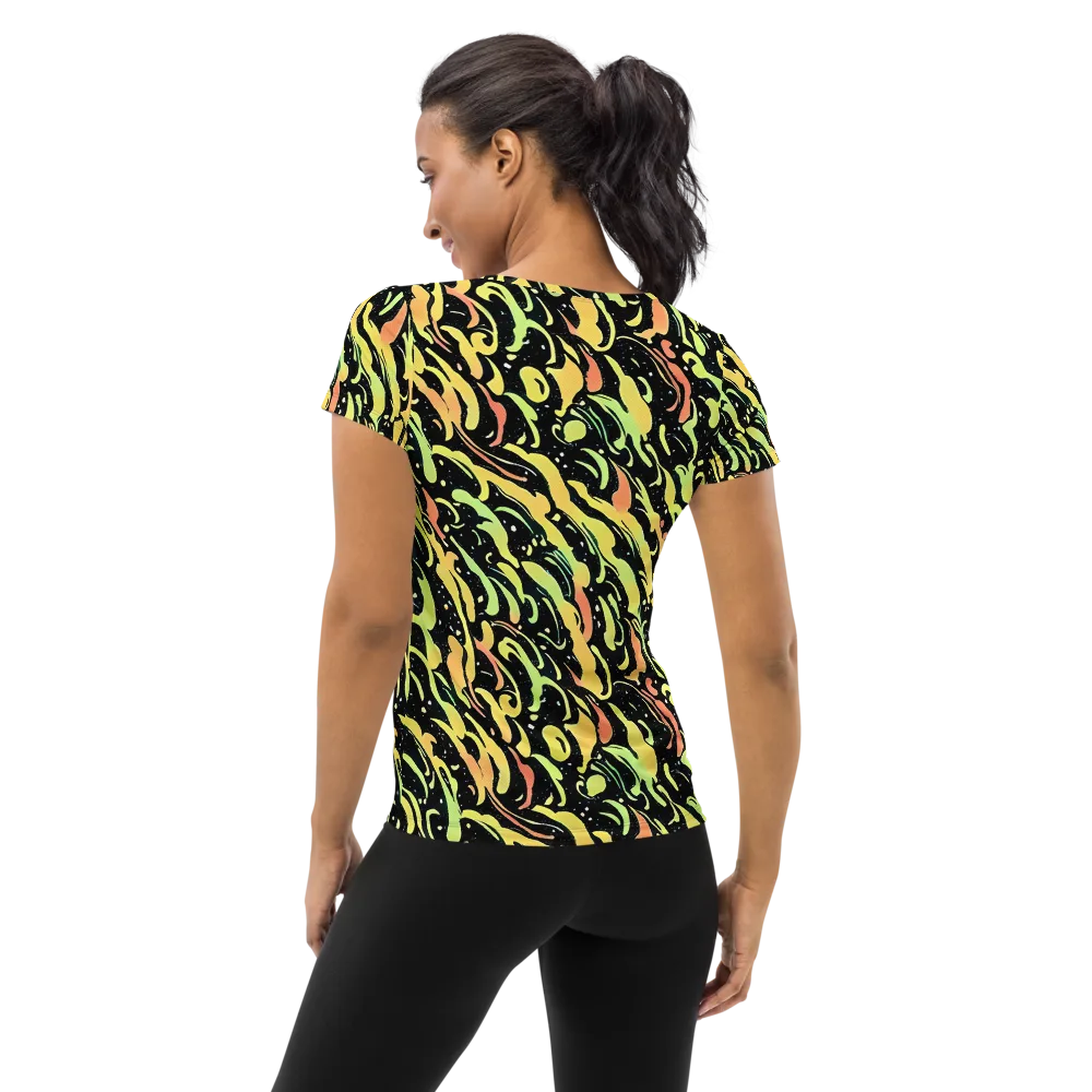 Blacklight Drift on Women's Athletic T-Shirt — Back