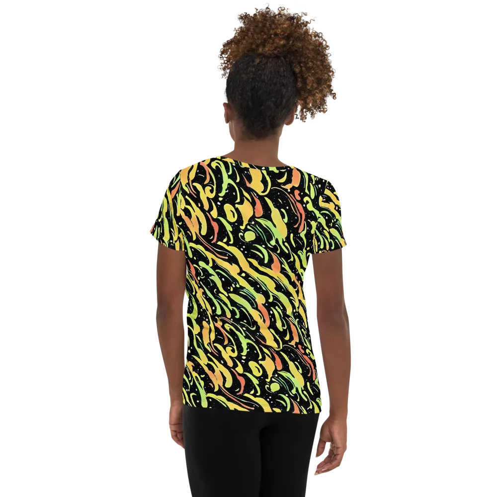 Blacklight Drift on Women's Athletic T-Shirt — Back