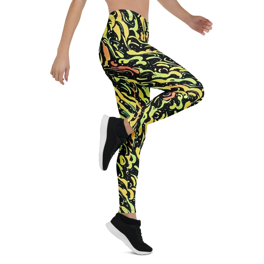 Blacklight Drift on Leggings — Right