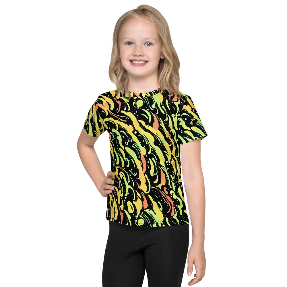 Blacklight Drift on Kids Crew Neck T-Shirt — Front