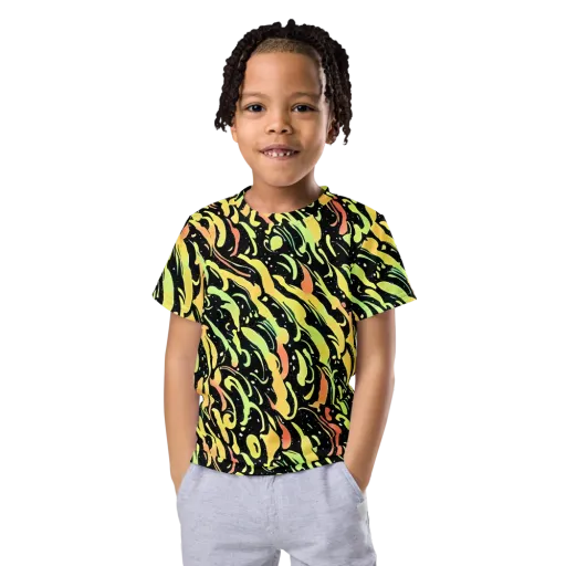 Blacklight Drift on a Kids Crew Neck T-Shirt