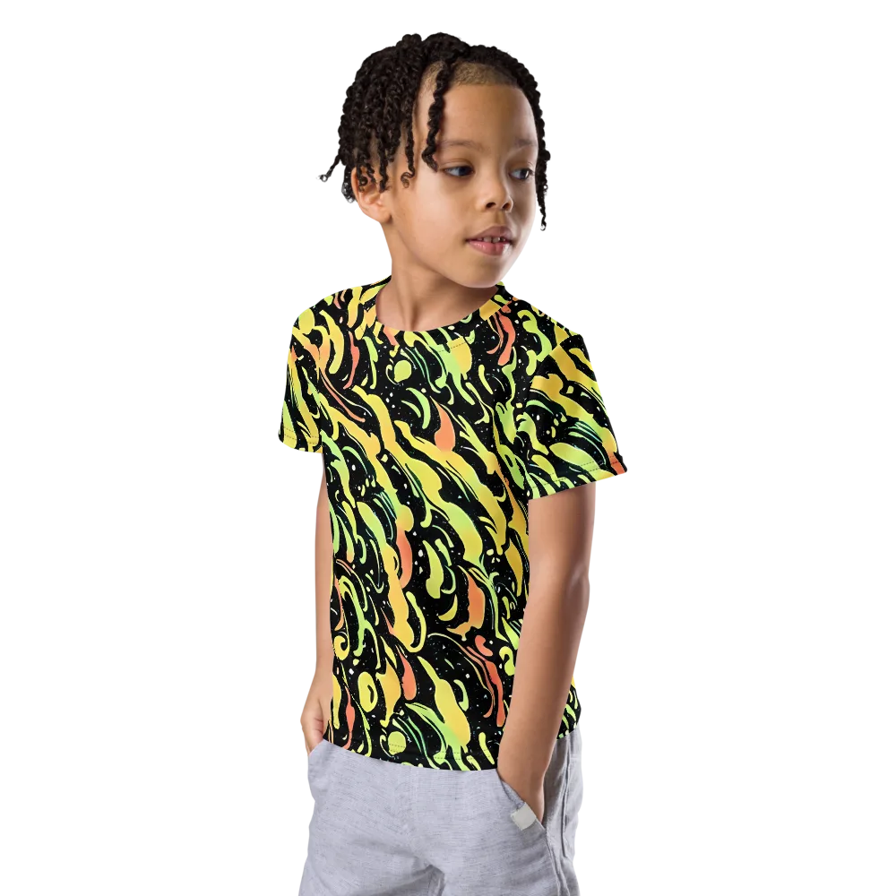 Blacklight Drift on Kids Crew Neck T-Shirt — Left Front