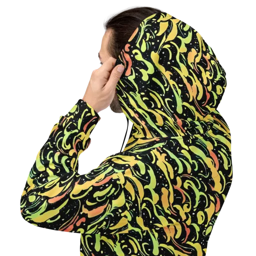 Blacklight Drift on a Hoodie