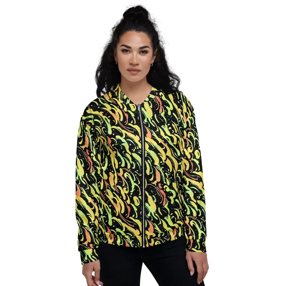 Blacklight Drift on Bomber Jacket — Front
