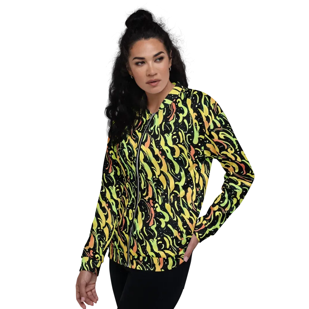 Blacklight Drift on Bomber Jacket — Left
