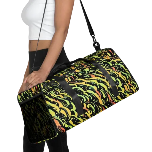 Blacklight Drift on a Duffle Bag