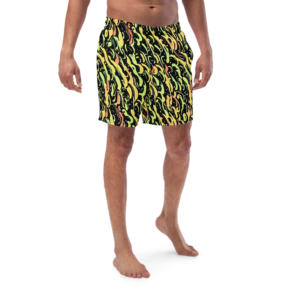 Blacklight Drift on Swim Trunks — Front