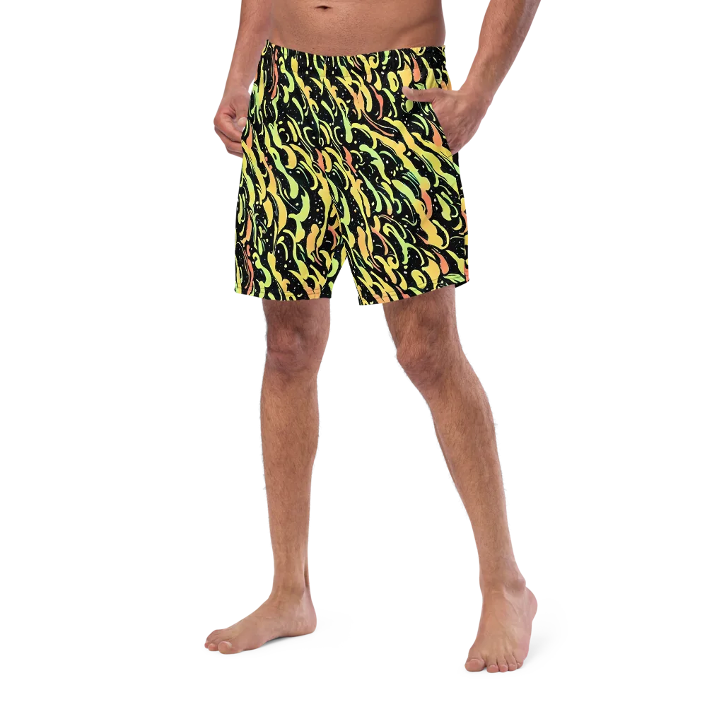 Blacklight Drift on Swim Trunks — Left Front