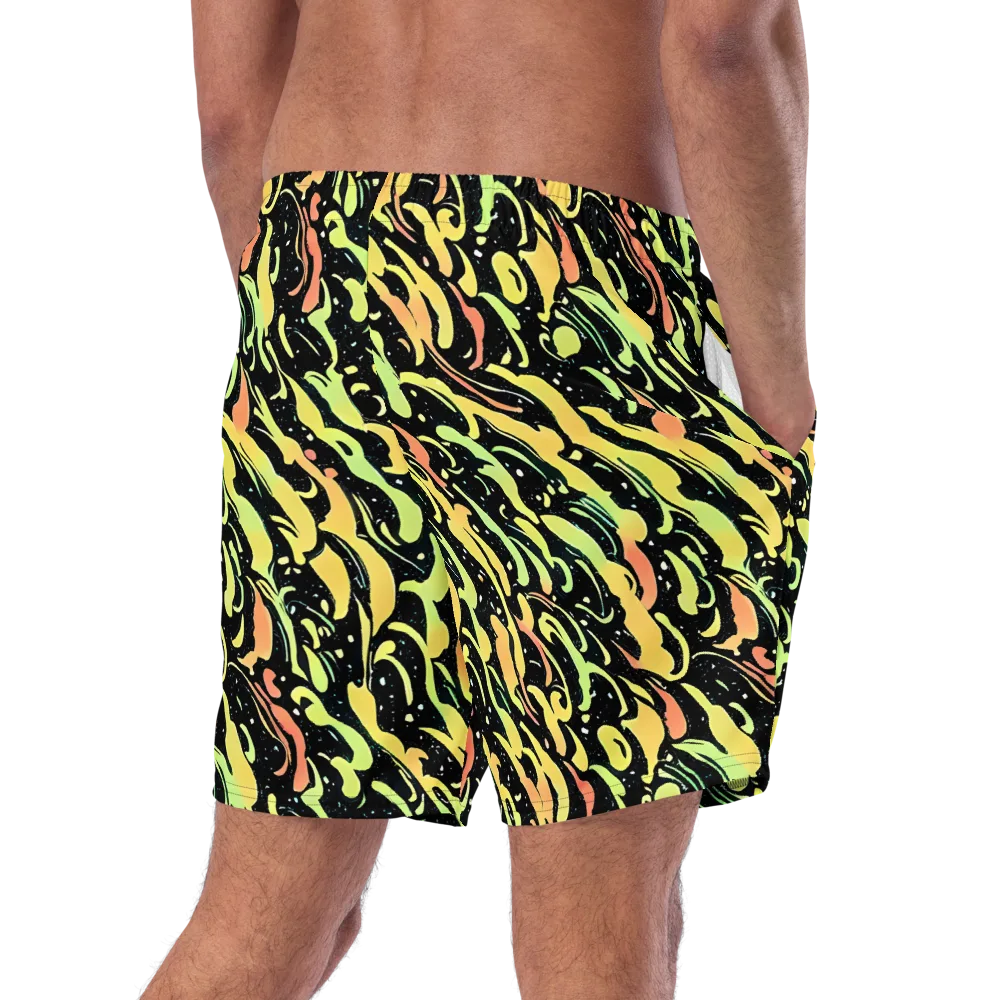 Blacklight Drift on Swim Trunks — Right Back