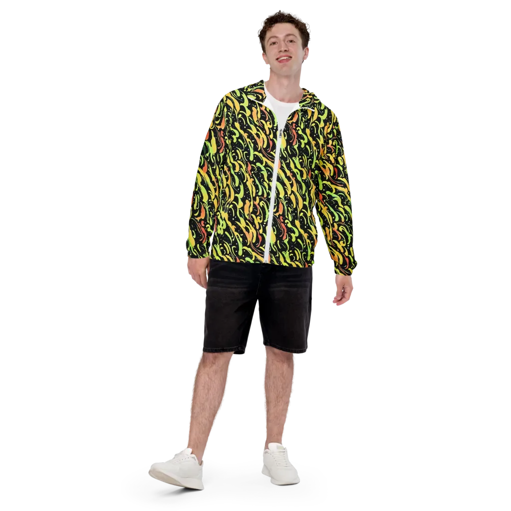 Blacklight Drift on Men's Windbreaker — Front