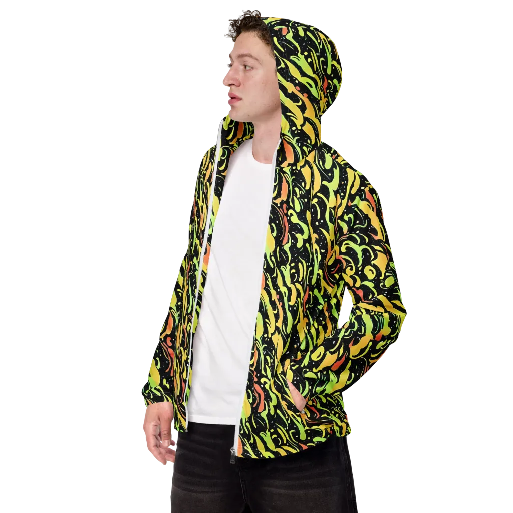 Blacklight Drift on Men's Windbreaker — Left Front