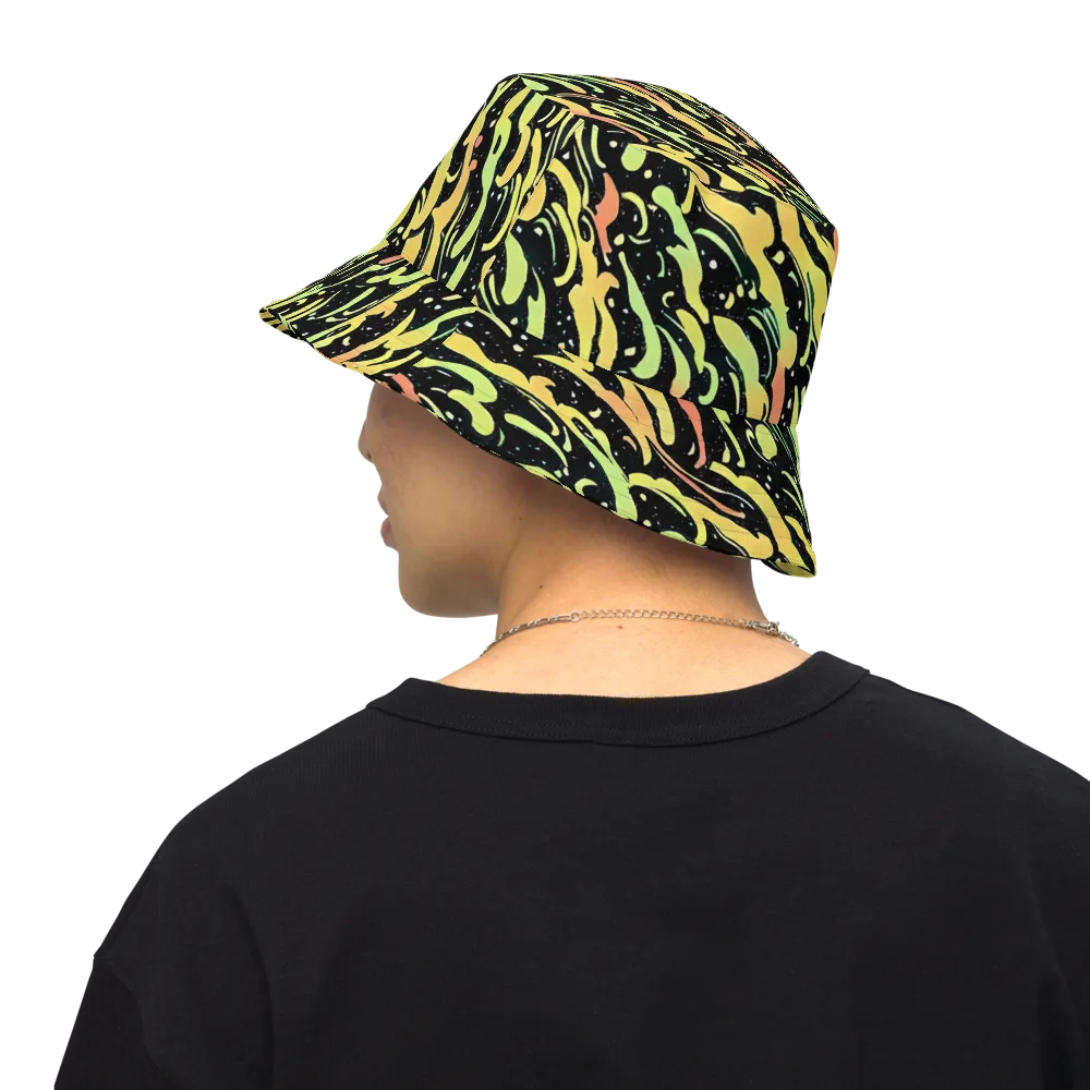 Blacklight Drift on Reversible Bucket Hat — Back Inside