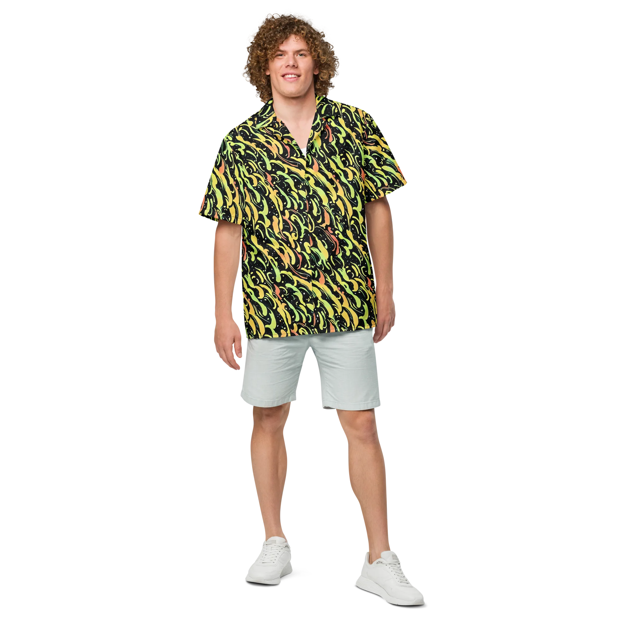 Blacklight Drift on Button Shirt — Front