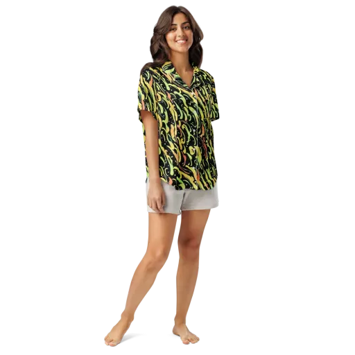 Blacklight Drift on a Women's Short Sleeve Pajama Top