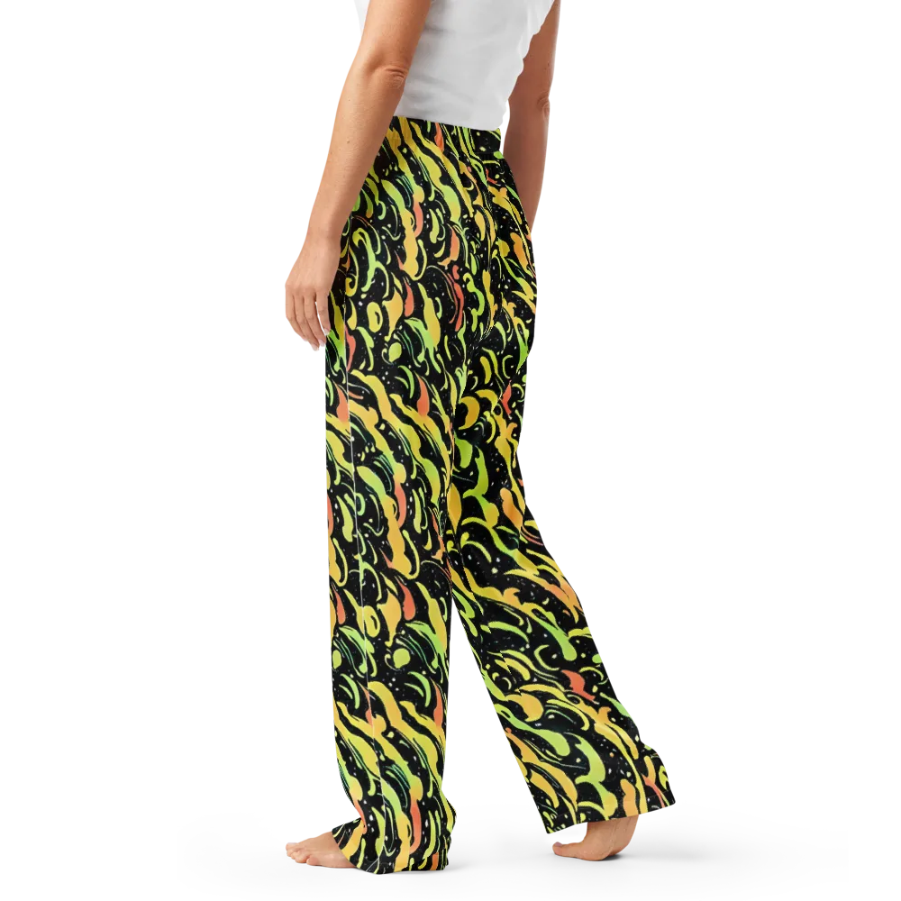 Blacklight Drift on Women's Pajama Pants — Left