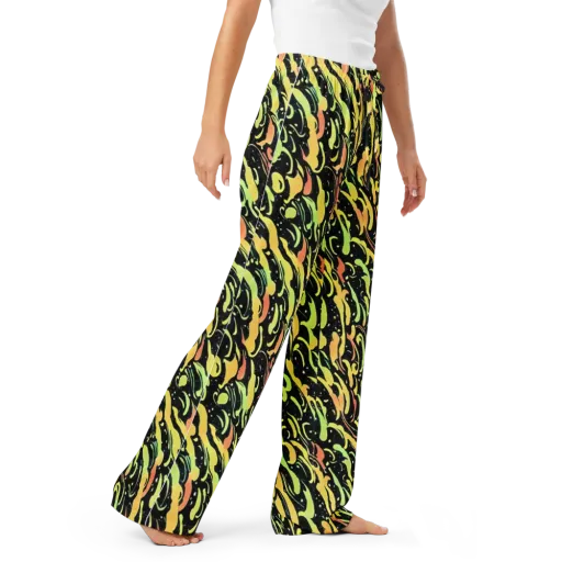 Blacklight Drift on a Women's Pajama Pants