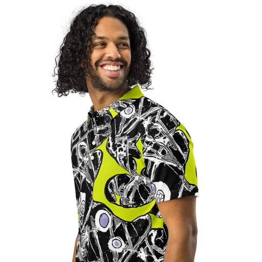 Acid X-ray on a Men's Slim Fit Polo Shirt