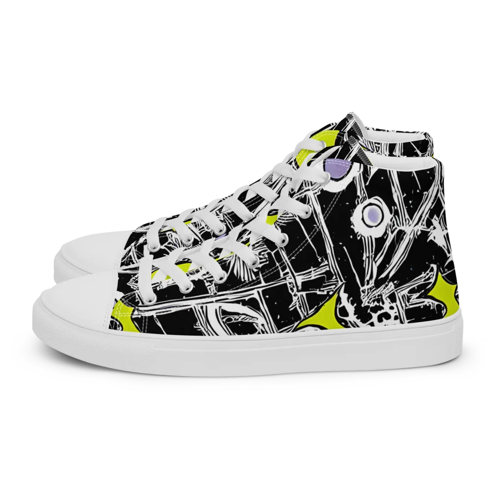Acid X-ray on Men's High Top Canvas Shoes — Left