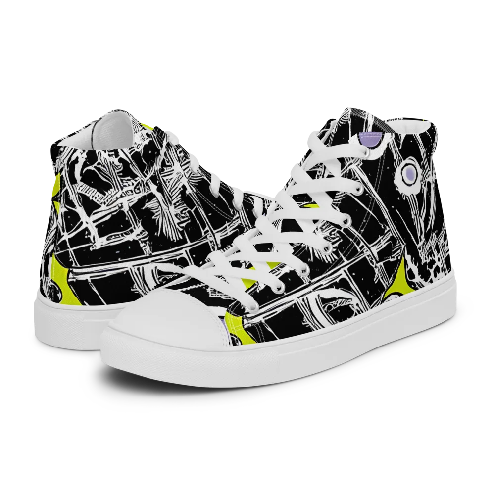 Acid X-ray on Men's High Top Canvas Shoes — Left