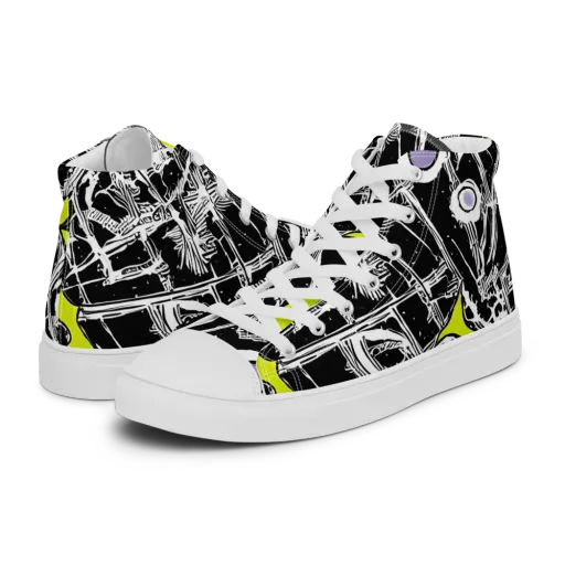 Acid X-ray on a Men's High Top Canvas Shoes