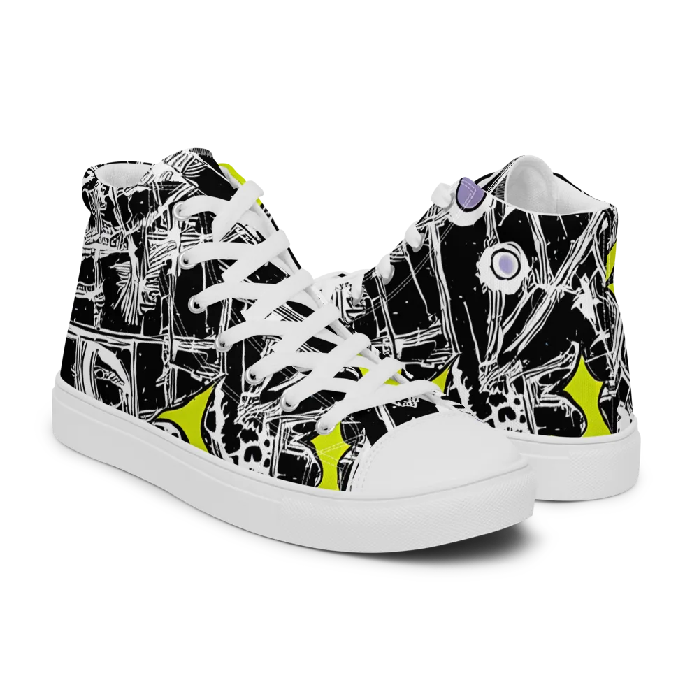 Acid X-ray on Men's High Top Canvas Shoes — Right