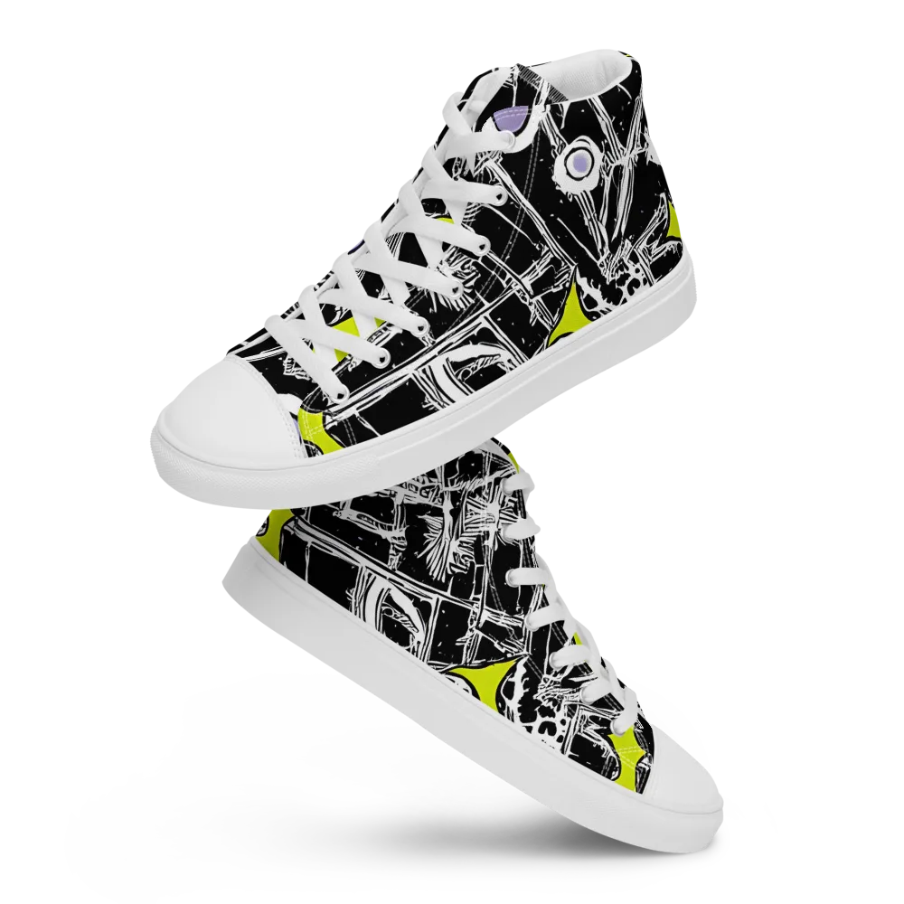 Acid X-ray on Men's High Top Canvas Shoes — Front