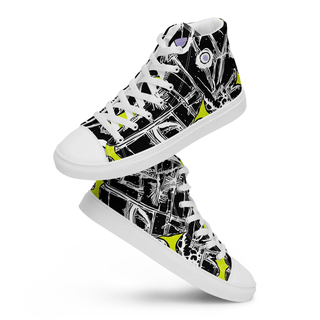 Acid X-ray on Women's High Top Canvas Shoes — Front