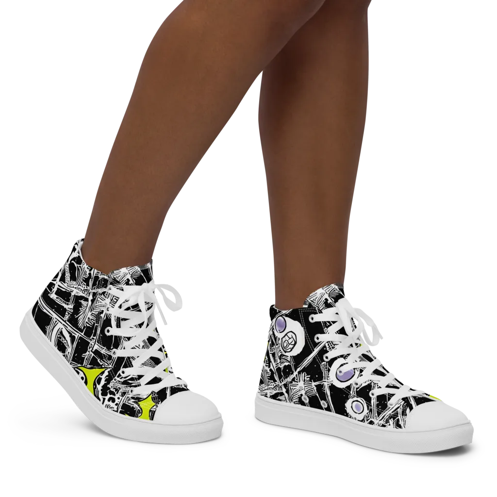 Acid X-ray on Women's High Top Canvas Shoes — Right
