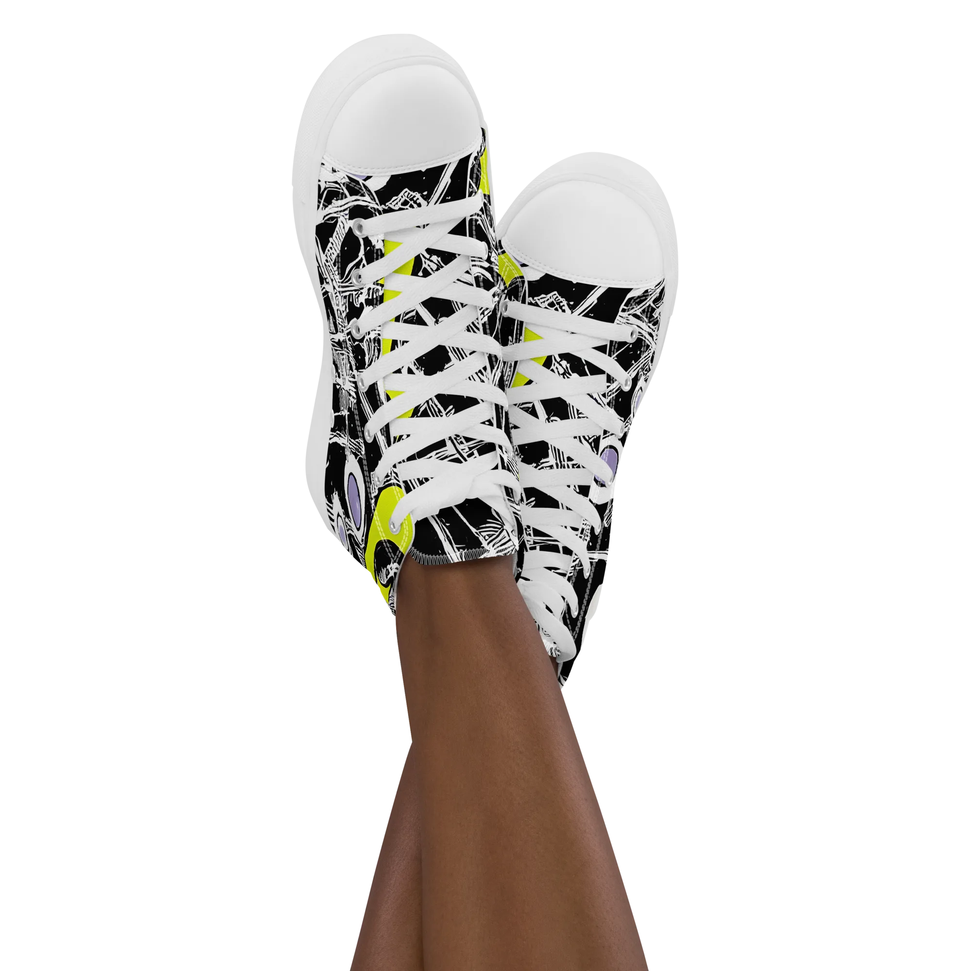 Acid X-ray on Women's High Top Canvas Shoes — Front